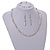 White/ Transparent Glass/ Ceramic Bead with Silver Tone Spacers Necklace/ Earrings/ Bracelet Set - 48cm L/ 7cm Ext - view 9