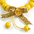 Yellow Wooden Bead with Bow Long Necklace, Bracelet and Drop Earrings Set - 80cm Long - view 8