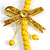 Yellow Wooden Bead with Bow Long Necklace, Bracelet and Drop Earrings Set - 80cm Long - view 5