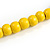 Yellow Wooden Bead with Bow Long Necklace, Bracelet and Drop Earrings Set - 80cm Long - view 10