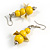 Yellow Wooden Bead with Bow Long Necklace, Bracelet and Drop Earrings Set - 80cm Long - view 6