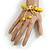 Yellow Wooden Bead with Bow Long Necklace, Bracelet and Drop Earrings Set - 80cm Long - view 3