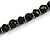 Black Glass/ Ceramic Bead with Silver Tone Spacers Necklace/ Earrings/ Bracelet Set - 48cm L/ 7cm Ext - view 8