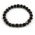Black Glass/ Ceramic Bead with Silver Tone Spacers Necklace/ Earrings/ Bracelet Set - 48cm L/ 7cm Ext - view 4