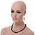 Black Glass/ Ceramic Bead with Silver Tone Spacers Necklace/ Earrings/ Bracelet Set - 48cm L/ 7cm Ext - view 2