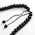 Black Wooden Bead with Bow Long Necklace, Bracelet and Drop Earrings Set - 80cm Long - view 5