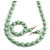 Mint Wood and Silver Acrylic Bead Necklace, Earrings, Bracelet Set - 70cm Long - view 5