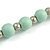 Mint Wood and Silver Acrylic Bead Necklace, Earrings, Bracelet Set - 70cm Long - view 9