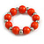 Orange Wood and Silver Acrylic Bead Necklace, Earrings, Bracelet Set - 70cm Long - view 5