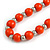 Orange Wood and Silver Acrylic Bead Necklace, Earrings, Bracelet Set - 70cm Long - view 7