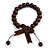 Brown Wooden Bead with Bow Long Necklace, Bracelet and Drop Earrings Set - 80cm Long - view 6