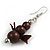 Brown Wooden Bead with Bow Long Necklace, Bracelet and Drop Earrings Set - 80cm Long - view 9