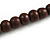 Brown Wooden Bead with Bow Long Necklace, Bracelet and Drop Earrings Set - 80cm Long - view 10