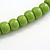 Lime Green Wooden Bead with Bow Long Necklace, Bracelet and Drop Earrings Set - 80cm Long - view 9