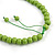 Lime Green Wooden Bead with Bow Long Necklace, Bracelet and Drop Earrings Set - 80cm Long - view 10
