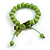 Lime Green Wooden Bead with Bow Long Necklace, Bracelet and Drop Earrings Set - 80cm Long - view 7