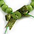 Lime Green Wooden Bead with Bow Long Necklace, Bracelet and Drop Earrings Set - 80cm Long - view 11