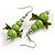 Lime Green Wooden Bead with Bow Long Necklace, Bracelet and Drop Earrings Set - 80cm Long - view 6