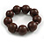 Chunky Brown Long Wooden Bead Necklace, Flex Bracelet and Drop Earrings Set - 90cm Long - view 7
