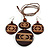Long Brown Cord Wooden Pendant with Geometric Motif, Drop Earrings and  Bangle Set in Brown - 76cm L/ Medium Size Bangle - view 6