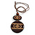 Long Brown Cord Wooden Pendant with Geometric Motif, Drop Earrings and  Bangle Set in Brown - 76cm L/ Medium Size Bangle - view 10