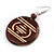 Long Brown Cord Wooden Pendant with Geometric Motif, Drop Earrings and  Bangle Set in Brown - 76cm L/ Medium Size Bangle - view 12