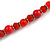 Red Glass/ Ceramic Bead with Silver Tone Spacers Necklace/ Earrings/ Bracelet Set - 48cm L/ 7cm Ext - view 8