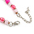 Deep Pink/ Pastel Pink Glass/ Ceramic Bead with Silver Tone Spacers Necklace/ Earrings/ Bracelet Set - 48cm L/ 7cm Ext - view 8