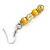 Yellow Glass/ Ceramic Bead with Silver Tone Spacers Necklace/ Earrings/ Bracelet Set - 48cm L/ 7cm Ext - view 6