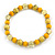 Yellow Glass/ Ceramic Bead with Silver Tone Spacers Necklace/ Earrings/ Bracelet Set - 48cm L/ 7cm Ext - view 9