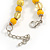 Yellow Glass/ Ceramic Bead with Silver Tone Spacers Necklace/ Earrings/ Bracelet Set - 48cm L/ 7cm Ext - view 5