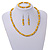 Yellow Glass/ Ceramic Bead with Silver Tone Spacers Necklace/ Earrings/ Bracelet Set - 48cm L/ 7cm Ext - view 8