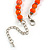 Orange Glass/ Ceramic Bead with Silver Tone Spacers Necklace/ Earrings/ Bracelet Set - 48cm L/ 7cm Ext - view 4