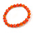 Orange Glass/ Ceramic Bead with Silver Tone Spacers Necklace/ Earrings/ Bracelet Set - 48cm L/ 7cm Ext - view 5