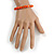 Orange Glass/ Ceramic Bead with Silver Tone Spacers Necklace/ Earrings/ Bracelet Set - 48cm L/ 7cm Ext - view 6