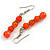 Orange Glass/ Ceramic Bead with Silver Tone Spacers Necklace/ Earrings/ Bracelet Set - 48cm L/ 7cm Ext - view 3