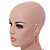 Orange Glass/ Ceramic Bead with Silver Tone Spacers Necklace/ Earrings/ Bracelet Set - 48cm L/ 7cm Ext - view 7