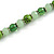 Grass Green/ Pea Green Glass/ Ceramic Bead with Silver Tone Spacers Necklace/ Earrings/ Bracelet Set - 48cm L/ 7cm Ext - view 7
