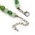 Grass Green/ Pea Green Glass/ Ceramic Bead with Silver Tone Spacers Necklace/ Earrings/ Bracelet Set - 48cm L/ 7cm Ext - view 6