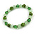 Grass Green/ Pea Green Glass/ Ceramic Bead with Silver Tone Spacers Necklace/ Earrings/ Bracelet Set - 48cm L/ 7cm Ext - view 8