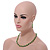 Grass Green/ Pea Green Glass/ Ceramic Bead with Silver Tone Spacers Necklace/ Earrings/ Bracelet Set - 48cm L/ 7cm Ext - view 2