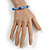 Blue/ Light Blue Glass/ Ceramic Bead with Silver Tone Spacers Necklace/ Earrings/ Bracelet/ Set - 48cm L/ 7cm Ext - view 3