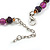 Deep Purple/ Lilac/ Violet Glass/ Ceramic Bead with Silver Tone Spacers Necklace/ Earrings/ Bracelet Set - 48cm L/ 7cm Ext - view 7