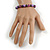 Deep Purple/ Lilac/ Violet Glass/ Ceramic Bead with Silver Tone Spacers Necklace/ Earrings/ Bracelet Set - 48cm L/ 7cm Ext - view 4