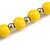 Yellow Wood and Silver Acrylic Bead Necklace, Earrings, Bracelet Set - 70cm Long - view 8