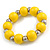 Yellow Wood and Silver Acrylic Bead Necklace, Earrings, Bracelet Set - 70cm Long - view 7