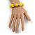 Yellow Wood and Silver Acrylic Bead Necklace, Earrings, Bracelet Set - 70cm Long - view 4