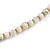 Cream/ Pale Pink/ Transparent Glass/ Ceramic Bead with Silver Tone Spacers Necklace/ Earrings/ Bracelet Set - 48cm L/ 7cm Ext - view 8