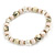 Cream/ Pale Pink/ Transparent Glass/ Ceramic Bead with Silver Tone Spacers Necklace/ Earrings/ Bracelet Set - 48cm L/ 7cm Ext - view 5