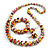 Multicoloured Wooden Bead Long Necklace, Drop Earrings, Flex Bracelet Set - 80cm Long - view 1